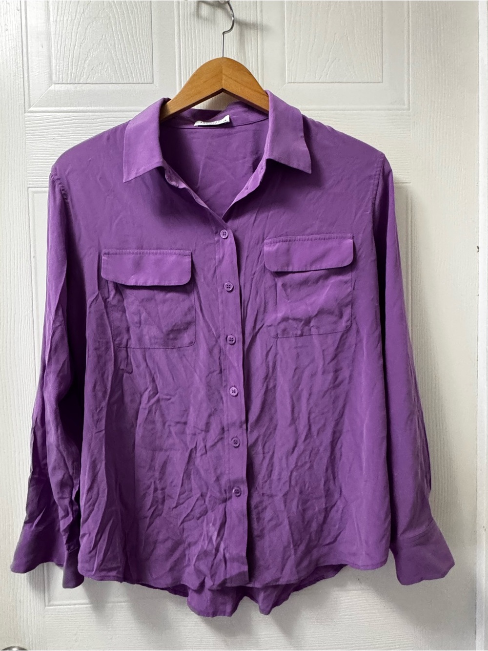 Equipment Purple Button-Down Long Sleeve Shirt